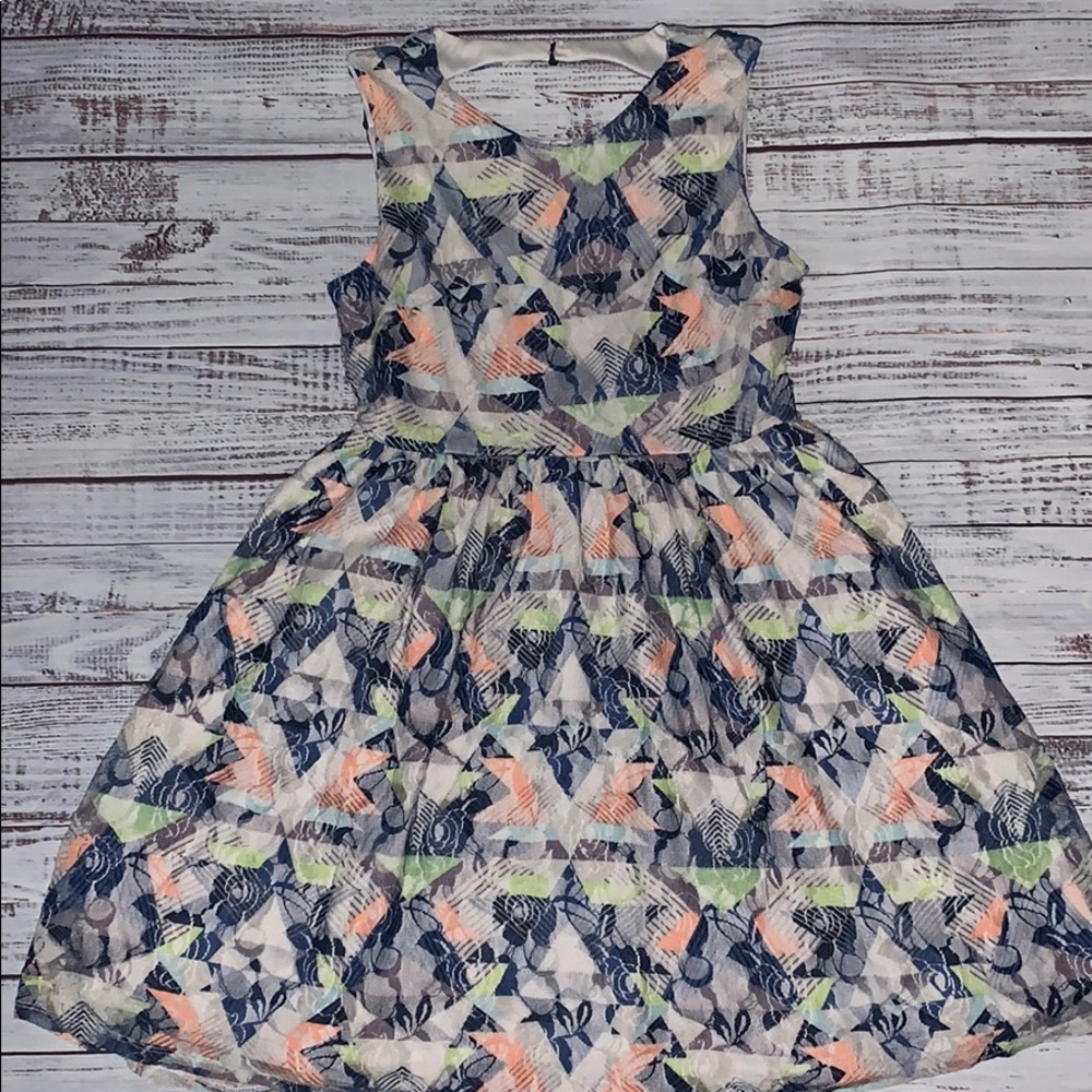 Princess By Vera Wang Geometric Pattern Dress